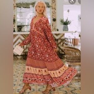 Spell & The Gypsy Collective Portobello Road Gown in Wine Sz S